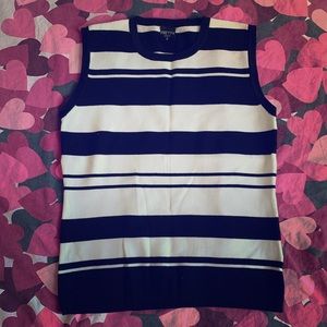 Black and white striped sleeveless shirt